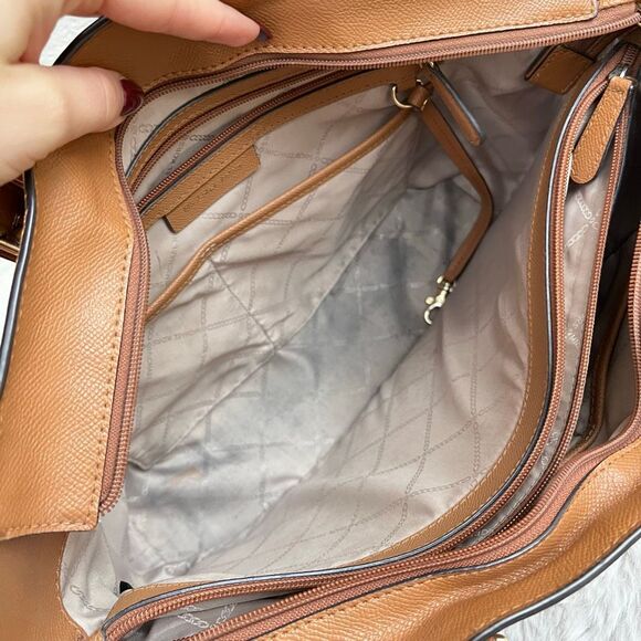 MICHAEL KORS Acorn Leather Voyager Laptop Jet Set Tote Shoulder Bag Traveller - Picture 6 of 11